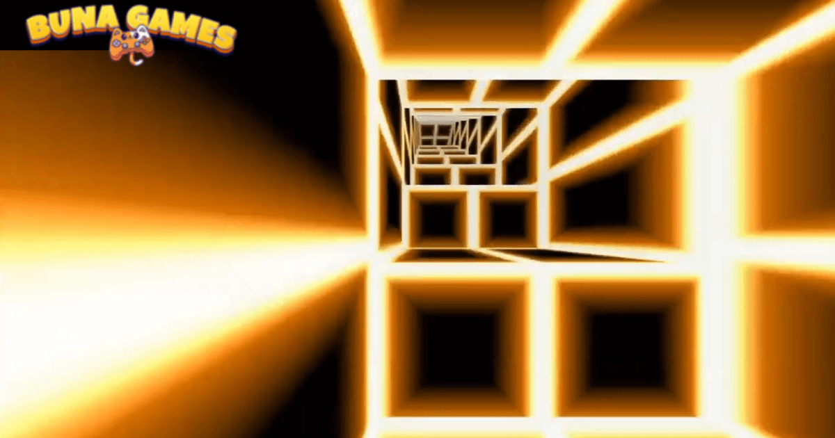Death Run 3D unblocked - High-speed neon tunnel running game on BunaGames