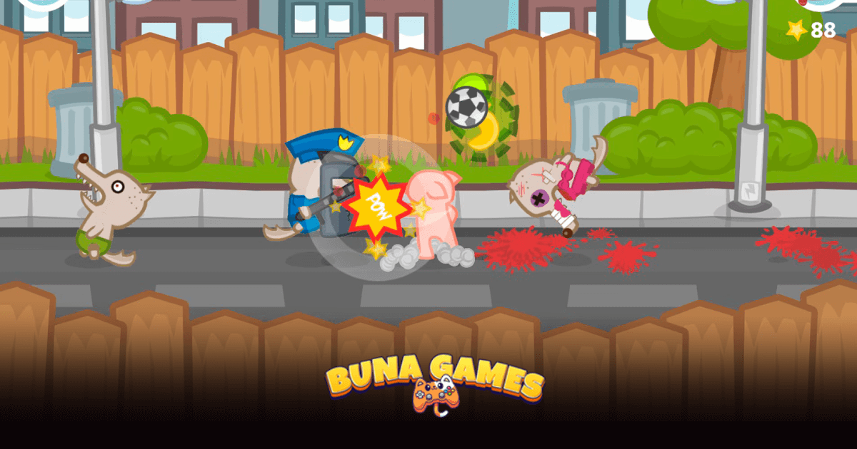 Iron Snout unblocked - Fast-paced ninja pig fighting waves of wolves in a tactical forest arena on BunaGames