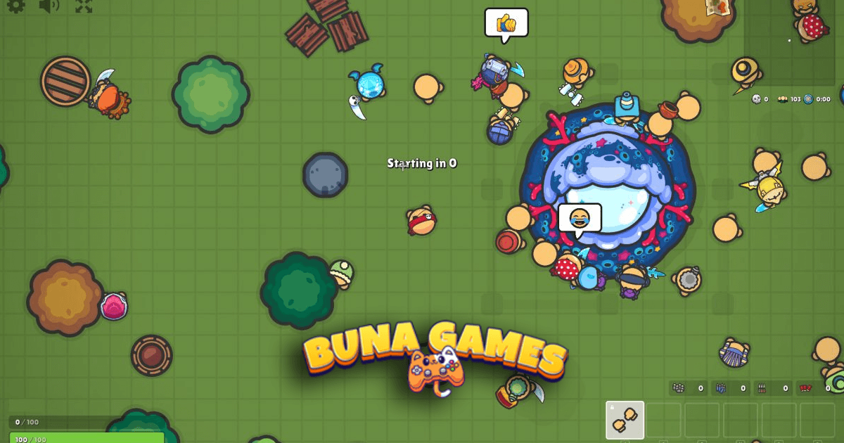 Zombs Royale unblocked - 2D Battle Royale IO game gameplay on BunaGames