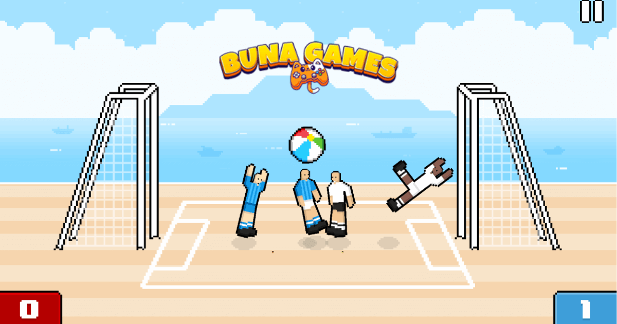 Soccer Random unblocked physics-based sports game gameplay with pixel-art characters on BunaGames