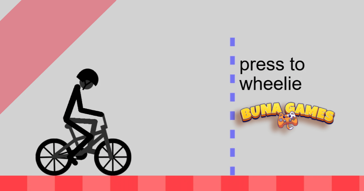Wheelie Bike unblocked game with cyclist balancing on one wheel