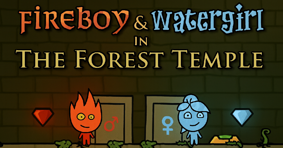 Play Fireboy and Watergirl online for free on BunaGames – guide both heroes through the Forest Temple, solve puzzles, collect gems, and master teamwork in this fun browser adventure.