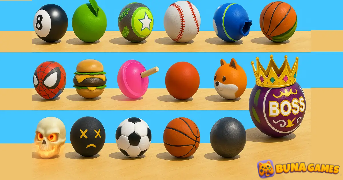 Going Balls 3D rolling ball game with shiny metal ball on twisty wooden tracks full of fun obstacles and coins – BunaGames