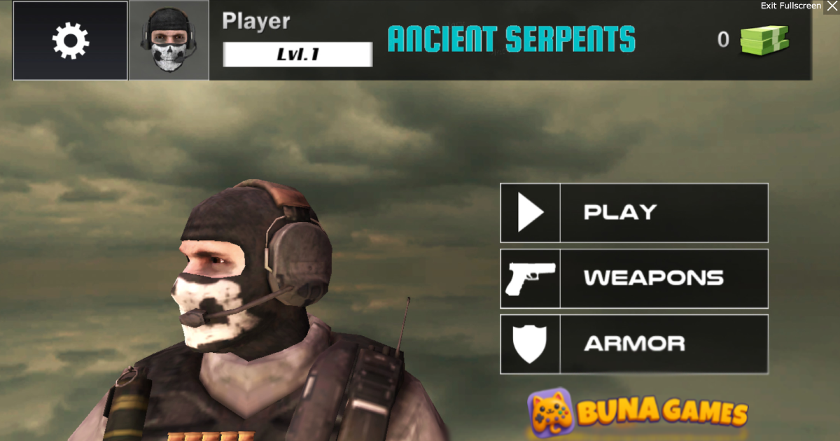 Masked Forces soldier aiming in a 3D multiplayer battle with modern armor and upgraded weapons