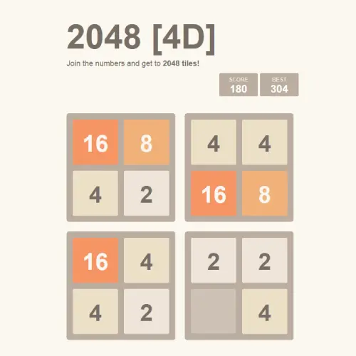 Game 2048 4D - BunaGames: Play Free Online Browser Games